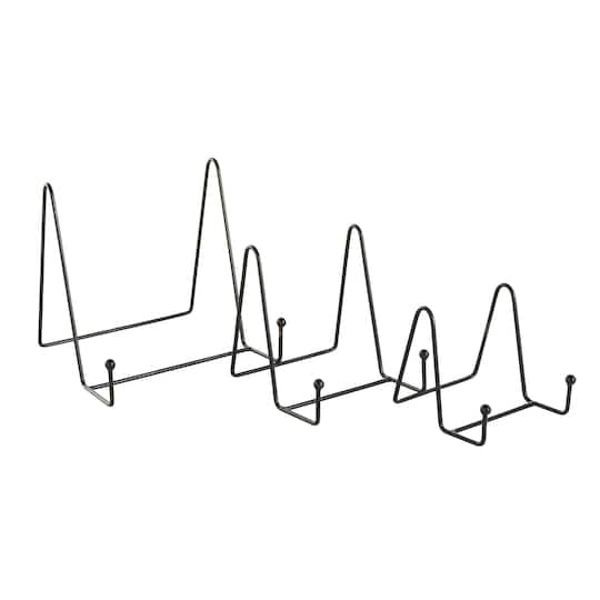 Black Metal Wide Triangle Display Easel Set